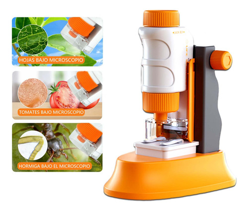 Kit De Ciencia Microscopio 100-1200x Para Niños Y Estudiante