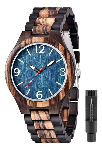 ~? Tiong Wood Relojes Para Hombres Con Correa De Madera Natu
