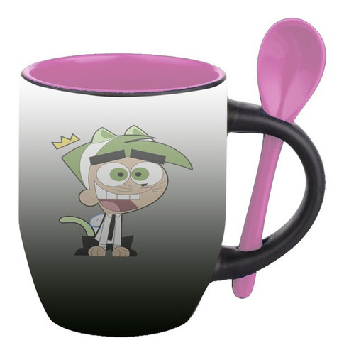 Mug Magico Con Cuchara Dibujos Animados   R129