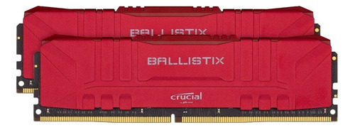 Memória RAM Ballistix color vermelho  16GB 2 Crucial BL2K8G36C16U4