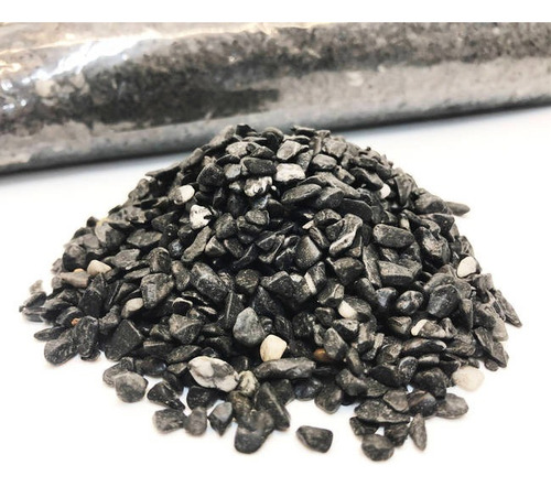 Grava Negra Cuarzo Puro Natural 5kg 3-5mm Fondo Pecera Poly
