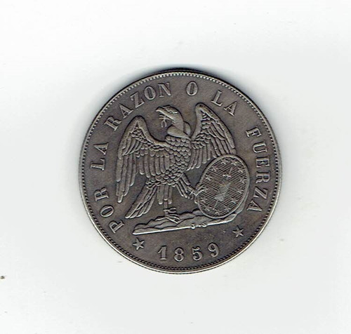 Imagen 1 de 2 de Moneda De Chile, 1 Peso, 1853. Jp