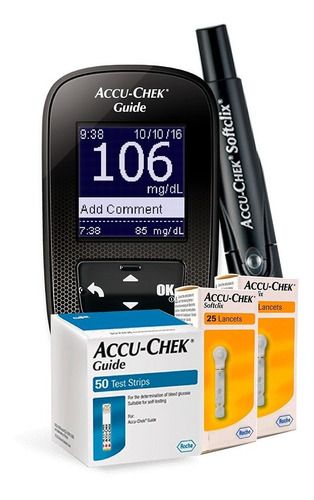 Accu-chek Guide Glucómetro Con 50 Tiras Y 50 Lancetas