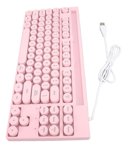 Teclado Con Cable, 87 Teclas Para Juegos, Abs, Punk, Redonda