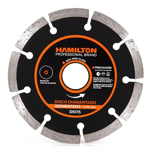 Disco Corte Diamantado 115mm Segmentado Seco Hamilton Ds115