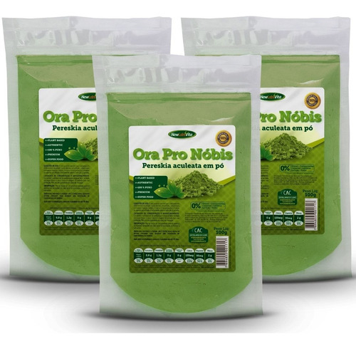 Kit 3 Ora Pro Nobis Em Pó 100g Premium 100% Puro