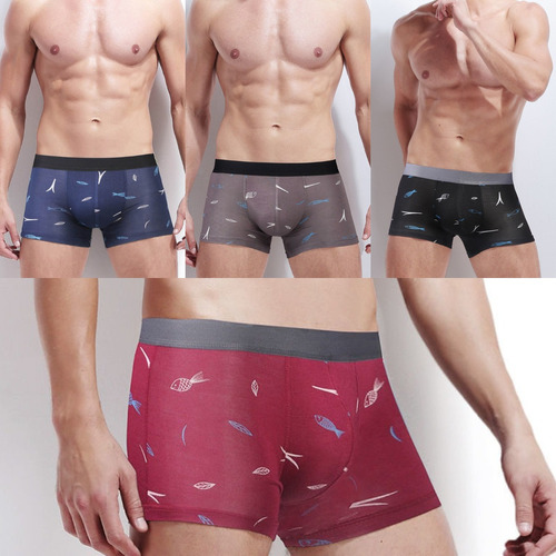 4 Pares De Calzoncillos Boxer Para Hombre 100% Algodón