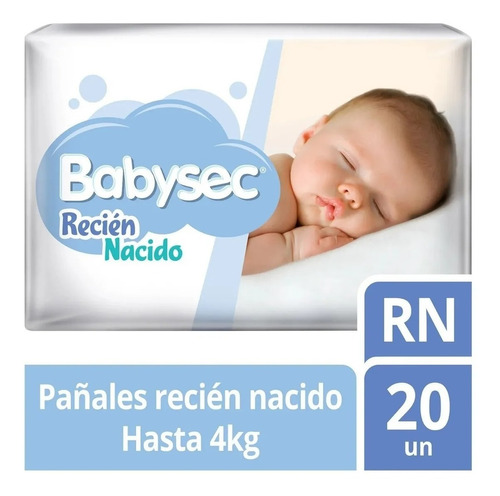 Pañales Babysec Recién Nacido 20 unidades Rn