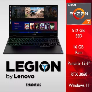 Notebook Lenovo Legion 5 Ryzen7 5800 Rtx3060 15,6 165hz