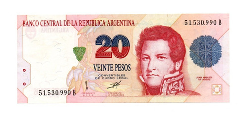 Billete Argentina 20 Pesos Convertibles 1º Dis Bottero 3060