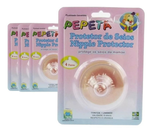 Kit 4 Protetor De Seios Bico Peito Amamentação Bebê Silicone