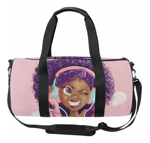 Deporte Bolsa Gimnasio Americano Africano Chica Viaje Duffel