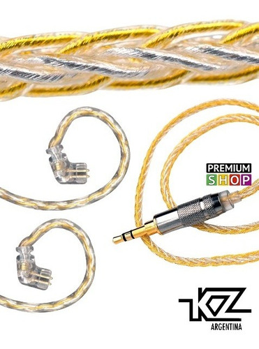 Cable Kz Gold Silver Mixed Upgrade Reforzado Oro Y Plata