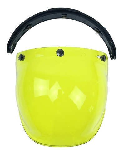 Visor Burbuja Amarillo Casco (harley - Cafe Racer) +bisagra