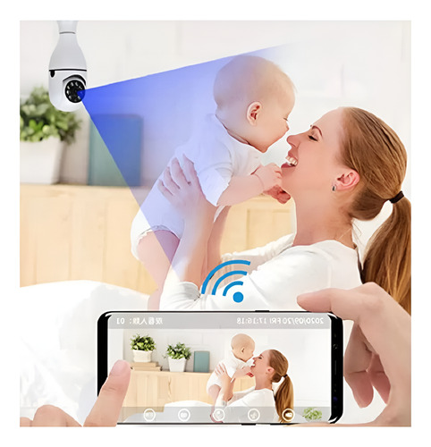 Camara Seguridad Foco Espia Microfono Sensor Movimiento