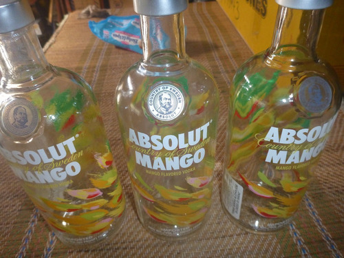 Botella Vacia De Vodka Absolut Mango