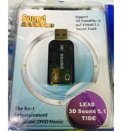 Imagen 6 de 6 de Placa De Sonido 3d Externa Por Usb Caballito Fac A Y B