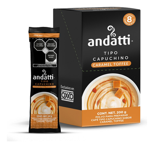 Capuchino Caramel Toffee Andatti Sachet C/8 Sobres 25gr C/u