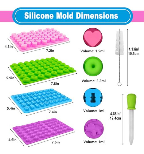 Moldes De Silicona Para Ositos De Goma, 9 Unidades, Antiadhe