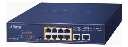 Switch No Administrable Poe 8 Puertos 10/100/1000 Mbp Planet