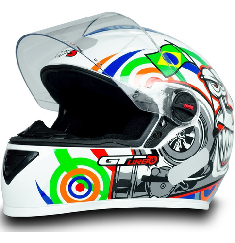 Imagem 2 de 6 de Capacete Com Narigueira P/ Moto Gt Turbo Estrada Inmetro Fw3