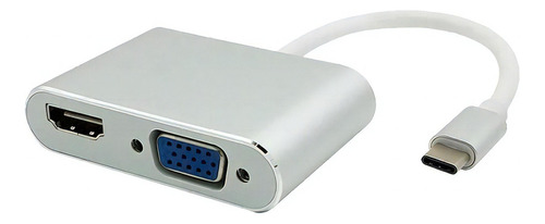 Adaptador Usb Tipo C 2 En 1 Vga Y Hdmi 4k /e