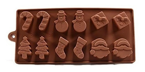 Molde Silicon Navidad Para Chocolates, Fondant O Dulces