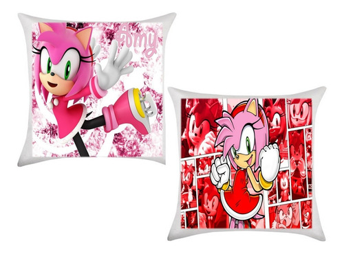 Almofada Amy Rose Sonic Namorada Ouriço Rosa Travesseiro 