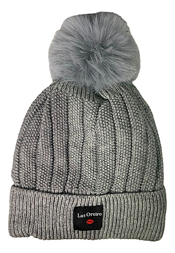 Gorro De Lana Las Oreiro Mujer Liso Invierno 15767 Gris