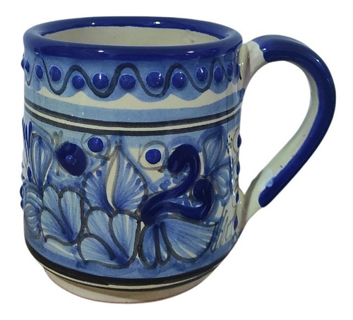 Taza Tarro De Talavera Azul Tradicional 450 Ml Premium