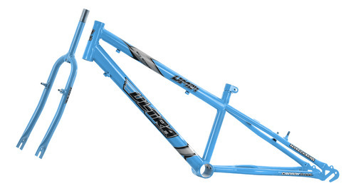 Quadro Aro 24 Com Garfo Rebaixado Ultra Bikes Em Aço Carbono Cor Azul Bebe