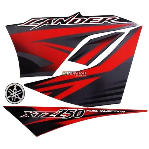 Kit Adesivo Faixas Moto Yamaha Lander 2012 Preta