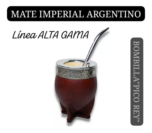 Mate Imperial Argentino! Alpaca-calabaza-cuero+pico Rey+filt
