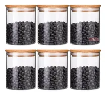 Comprar Frascos Para Especias 450ml Con Tapa De Bambú Eco  Pack De 6 Transparente