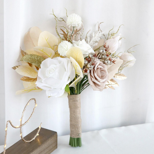 Ramo De Boda Flores Artificiales Flores De Seda, Ramo De