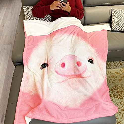 Super Soft Warm Blankets Sofa Bed Throw Cute Pink Pig B...