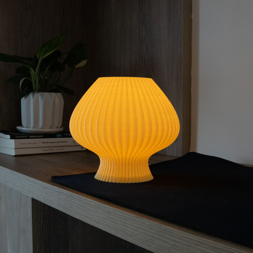 Lampara 3d - Fungi #3 Estructura Amarillo Pantalla Amarillo