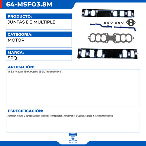 Junta Múltiple Admisión Ford Mustang 1996-1997 V6 3.8