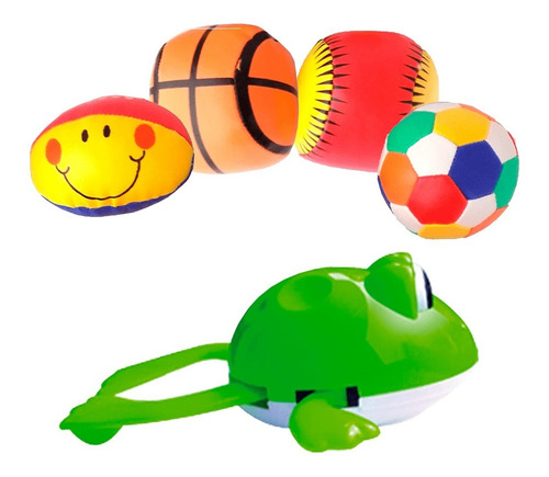 Imagen 5 de 6 de Pelotas Suaves Para Bebes X 4 Y Animales Nadadores