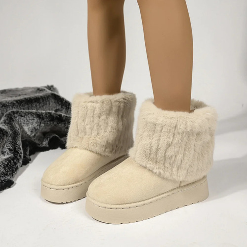 Botas De Nieve De Felpa De Invierno Para Mujer, Calzado Casu