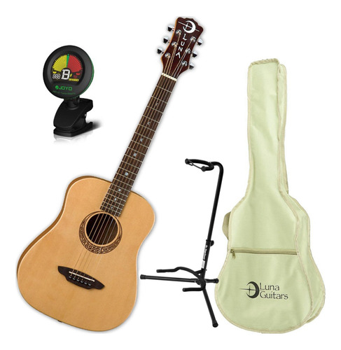 Luna Safari Muse Spruce Guitarra Acustica Bolsa Soporte