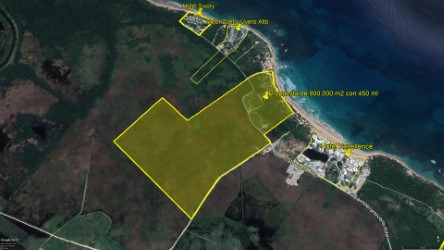 Terreno Turístico, Uvero Alto, Punta Cana,  900,000m2, 450 Ml De Playa