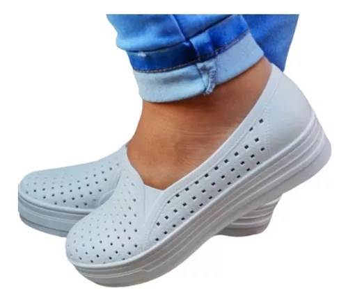 Tenis Plataforma Slip On Feminino Super Confortavel Parishoes Azul