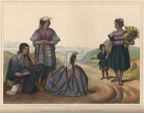 Lienzo Tela Grabado Nebel Indias De Sierra México 1836 50x64