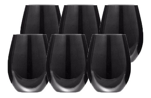 Vaso Cristal Rics Negro X600c Cristaleria San Carlos Caja X6