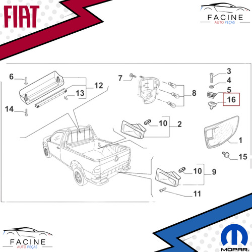 Par - Bucha Fixação Original Lanterna Fiat Palio Strada Mobi