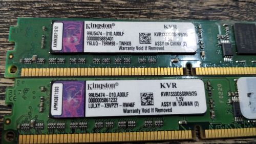 Memoria Ram Kingston 4 Gb Ddr 1333 Kvr1333d3s8n9/2gb