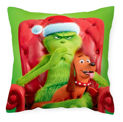 Almohada Cojín Decorativo Navidad Grinch Y Su Perro