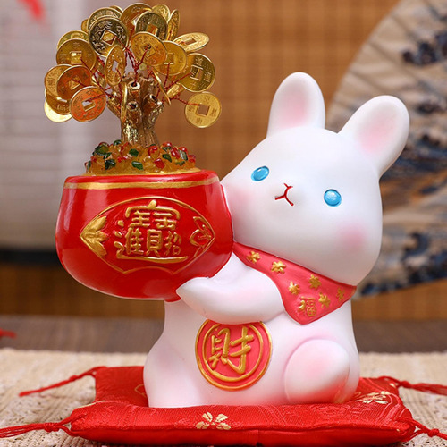 Figura De Conejo Del Zodiaco Chino, Caja De Ahorro De Dinero