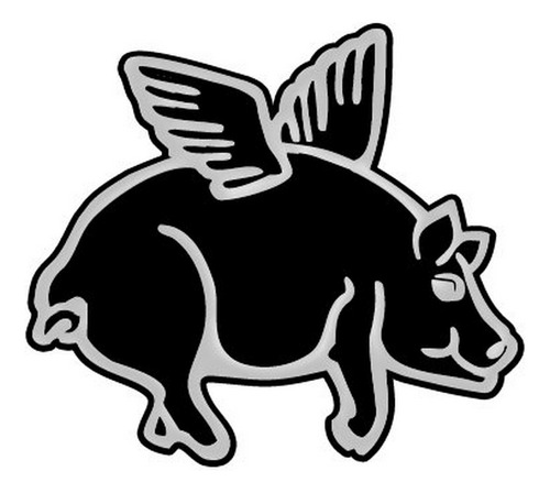 Emblema Automático Flying Pig Chrome - 3 X 3.75